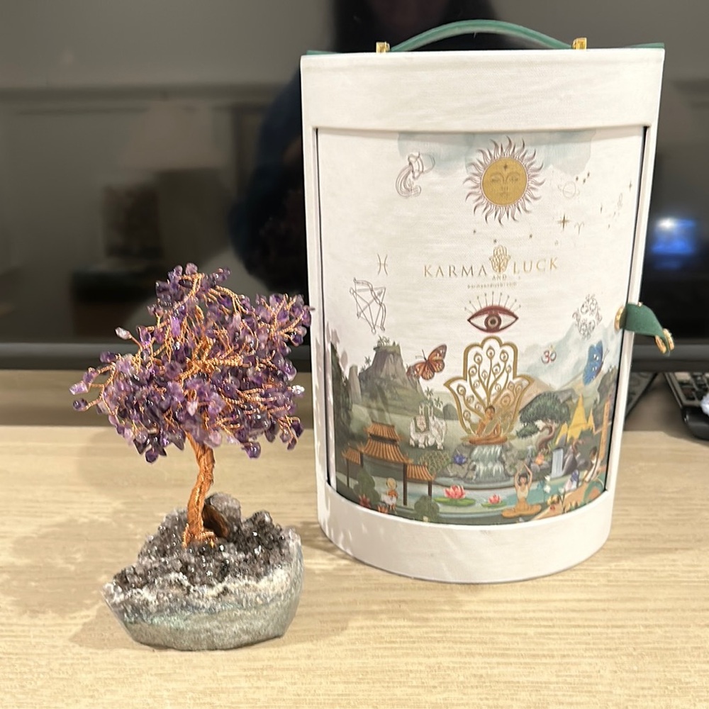 Karma and Luck Real Amethyst Crystal Feng Shui Tree